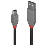 LINDY 0,5M USB 2.0 KABEL A/MINI-B, ANTHRA